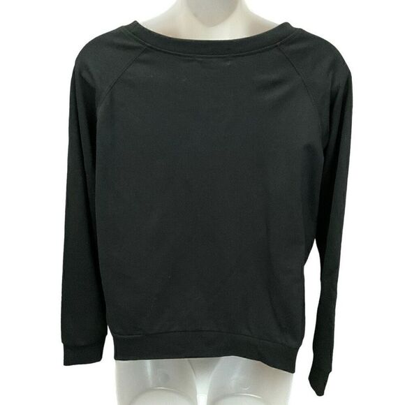 Active LA Sweatshirt Top Crew Neck Long Sleeves Black 82 in Gold Sequins Medium - Picture 2 of 10